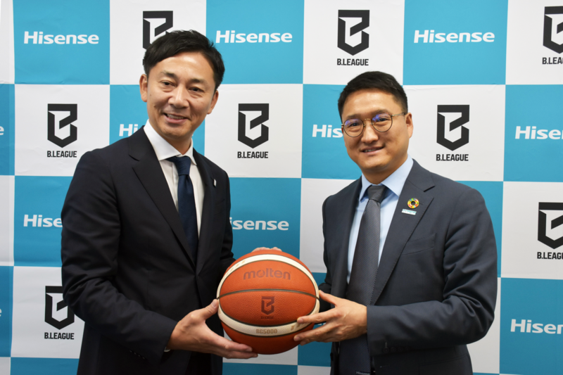 B.LEAGUEとハイセンスがパートナーシップ契約、B.PREMIER26クラブの試合会場にLEDビジョンを導入と発表
